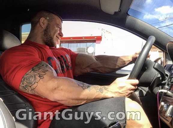 Giant muscle in car