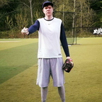 Nic M holding baseball