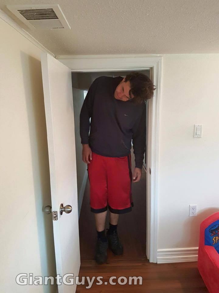 Guy too tall for door