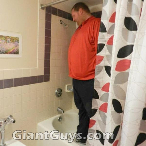 HUGE man in shower
